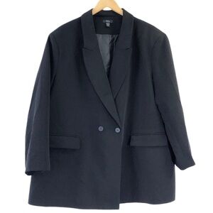 RDI Women's Plus Black Business Blazer Button Jacket 3X